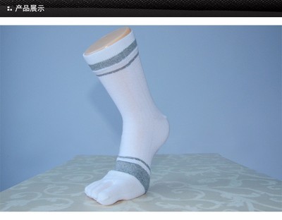 貞正 M1602Z-2五指襪子男純棉春夏中厚中筒襪 商務條紋全棉分趾襪 廠家 廠家直銷圖片_高清圖_細節圖